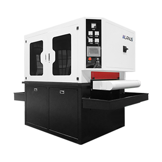 Automated metal deburring machine configuration on a shop floor